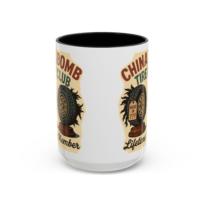 China Bomb Tire Club – “Lifetime Member” RV and Trailer Mug