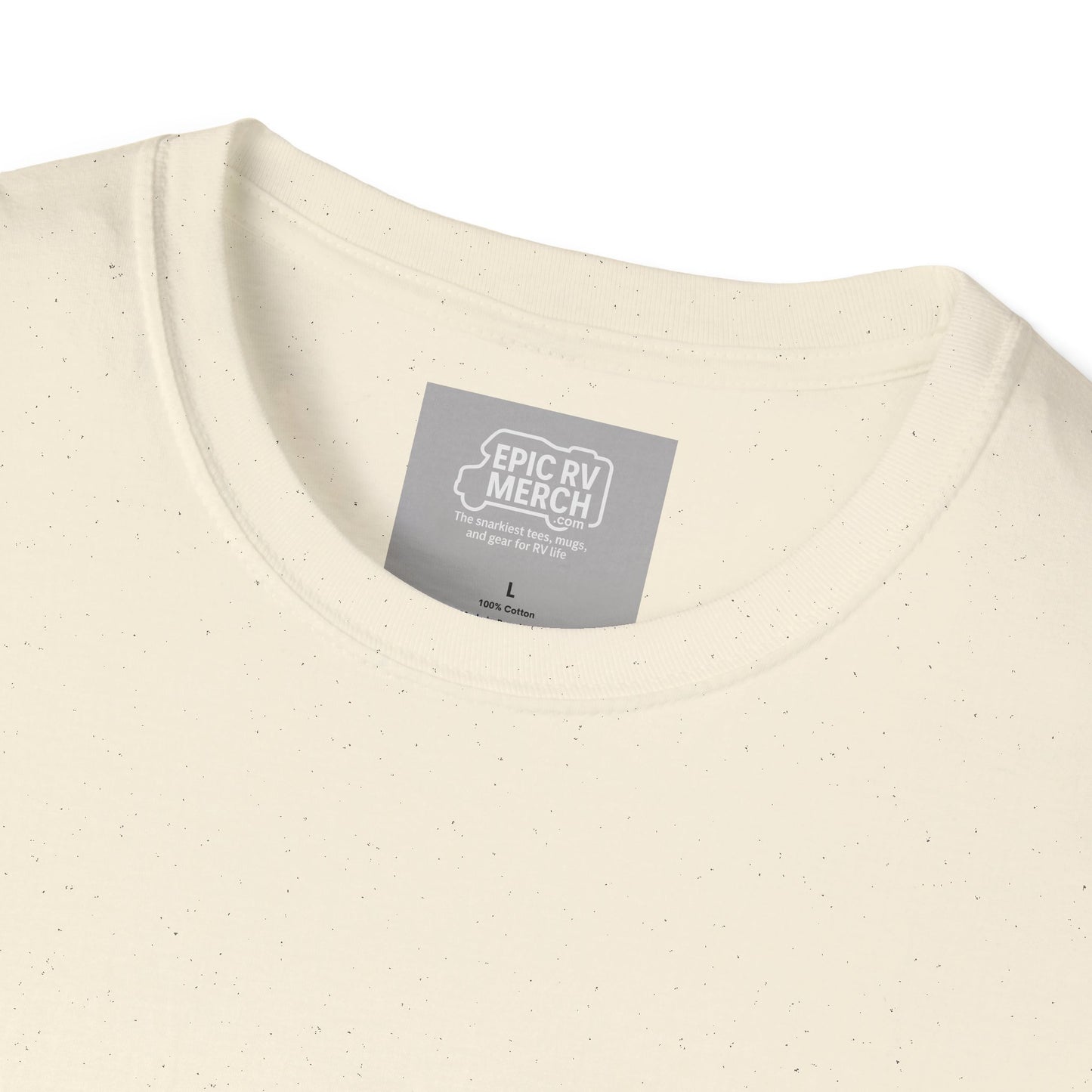 I Brake for Dump Stations – Funny Retro RV T-Shirt with Pocket Logo