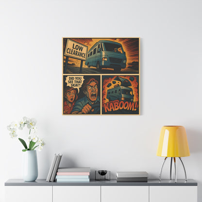 "Did You See That Sign?!" – RV Disaster Comic Canvas