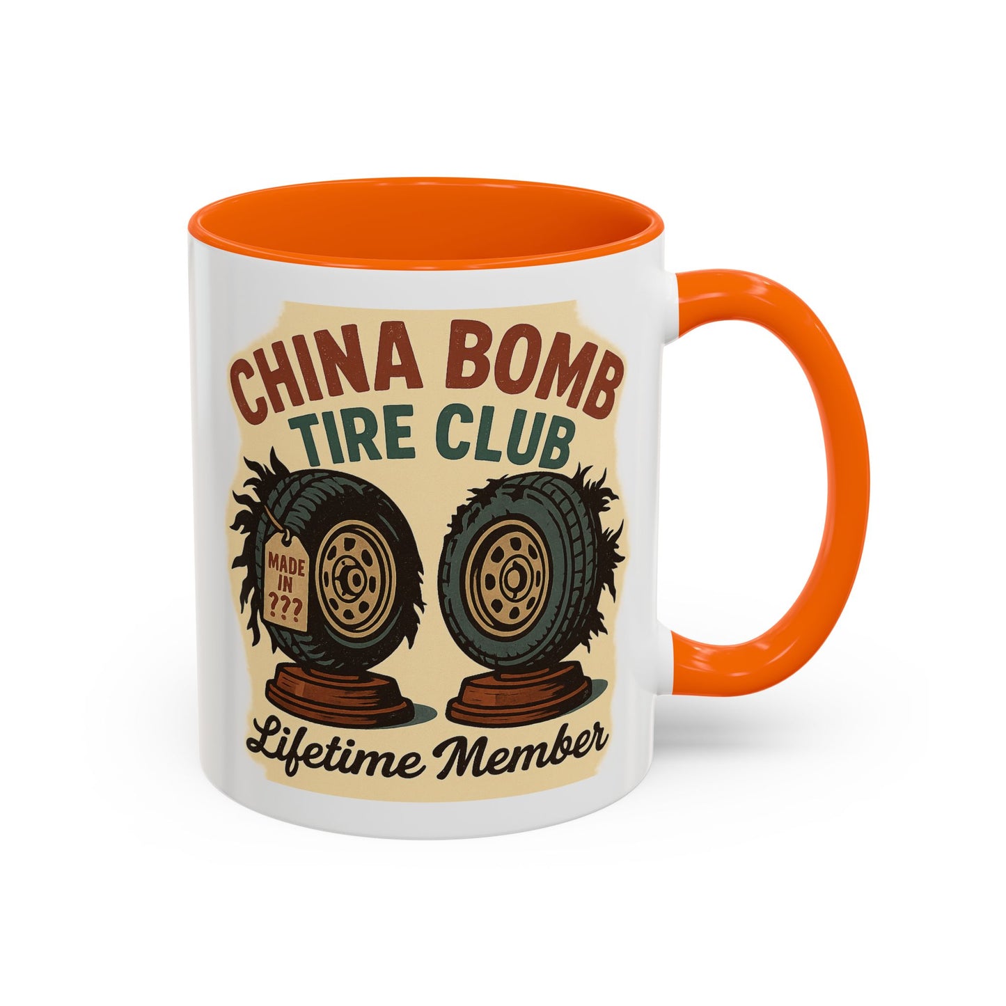 China Bomb Tire Club – “Lifetime Member” RV and Trailer Mug