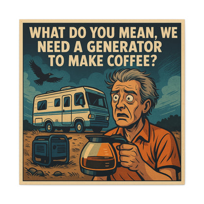 ☕ “You Mean We Need a Generator to Make Coffee?” – RV Life Canvas Print