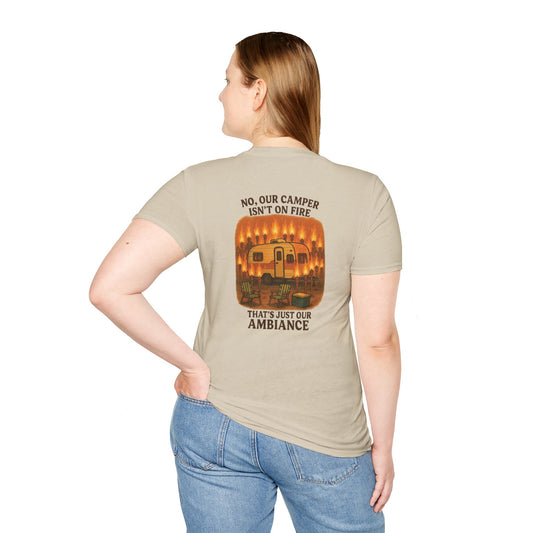No, Our Camper Isn’t on Fire – Tiki Torch Ambiance RV T-Shirt