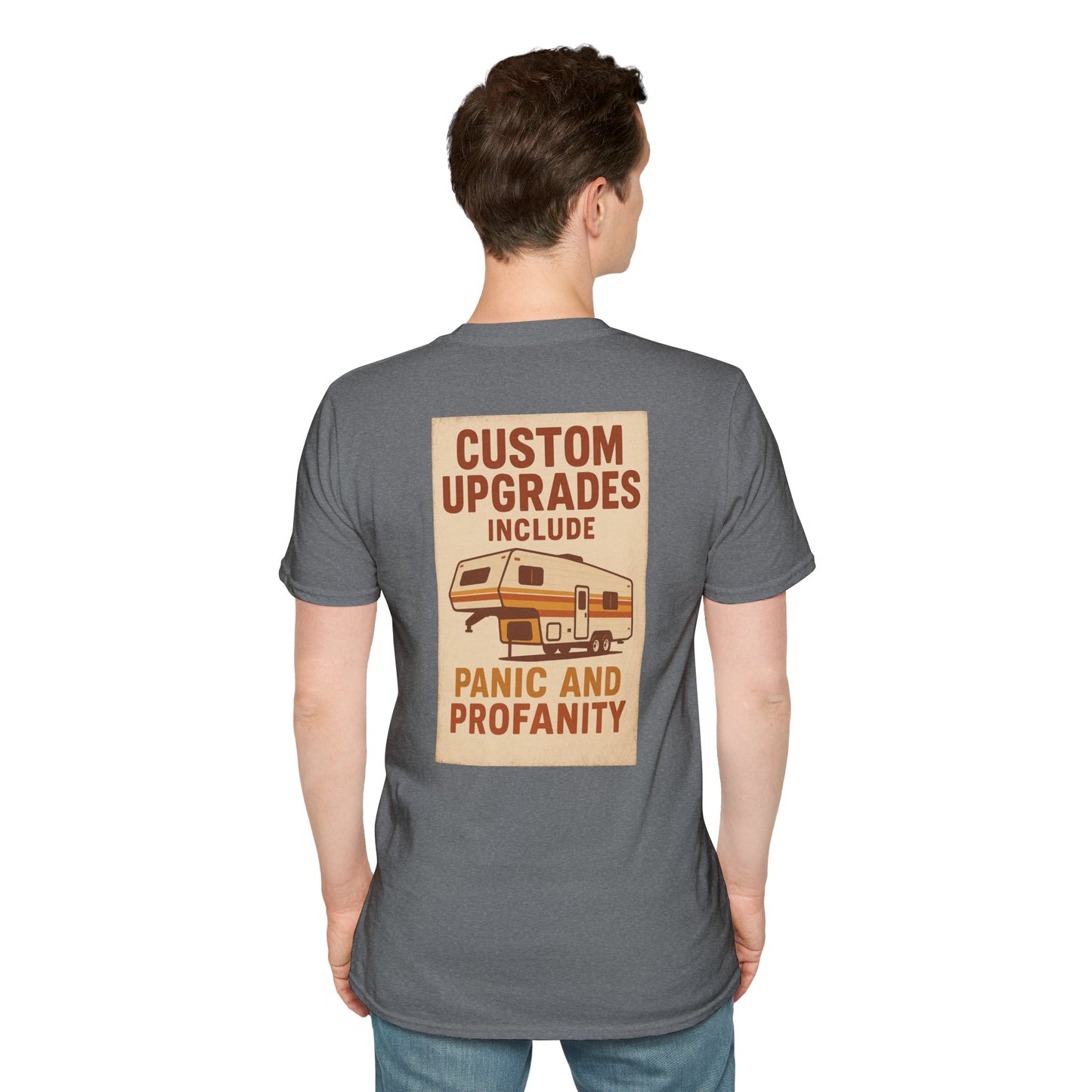 Custom Upgrades – Panic and Profanity RV T-Shirt with Retro Pocket Logo
