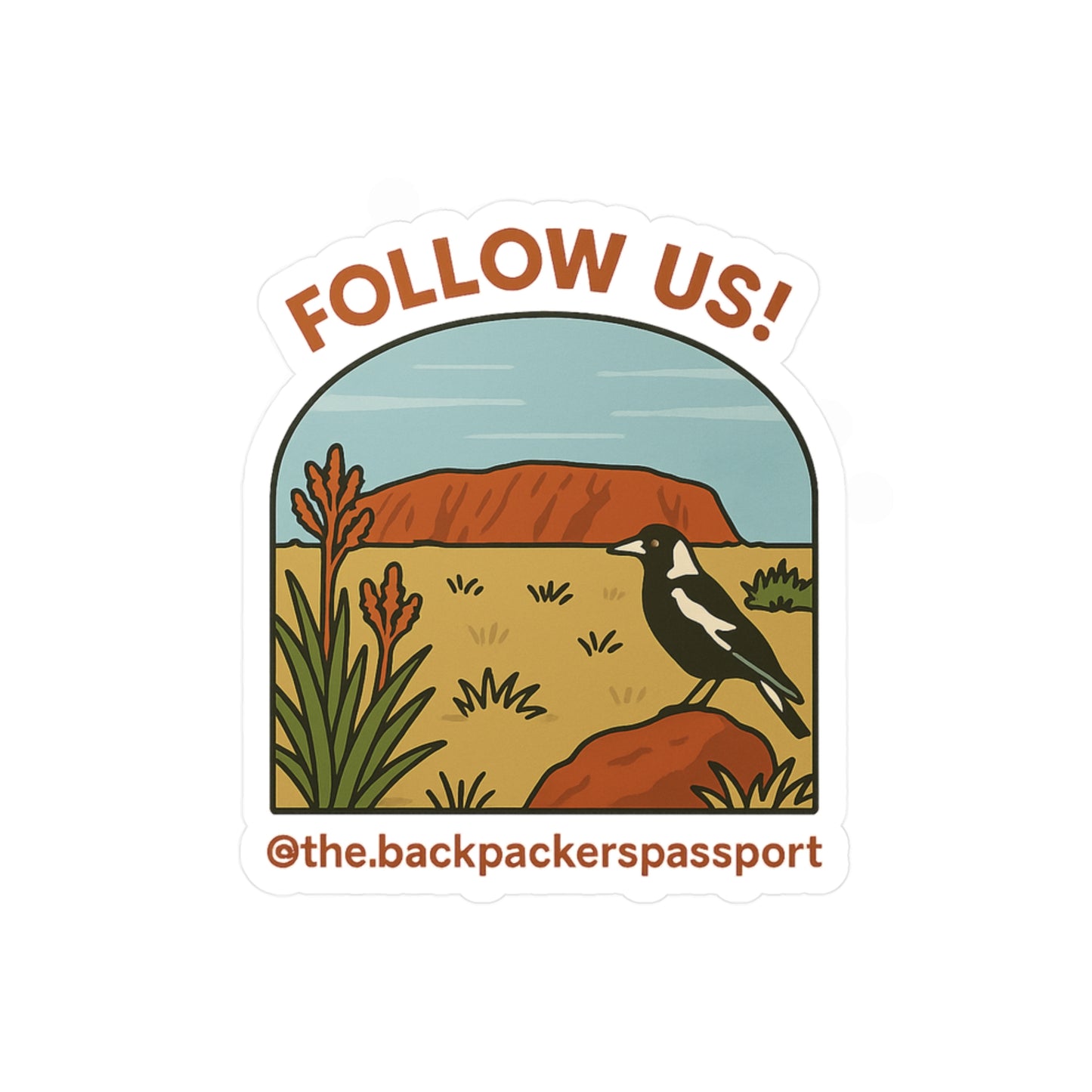The Backpacker’s Passport “Follow Us!” Vinyl Sticker