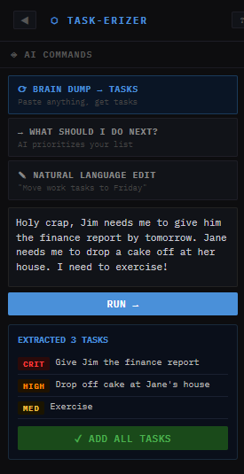 Task-erizer - The AI-Powered To-Do List App | 100% Locally Stored & Private | Runs in Your Browser
