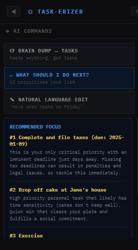 Task-erizer - The AI-Powered To-Do List App | 100% Locally Stored & Private | Runs in Your Browser