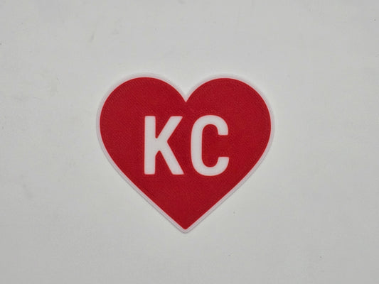 Red and white KC heart Kansas City magnet