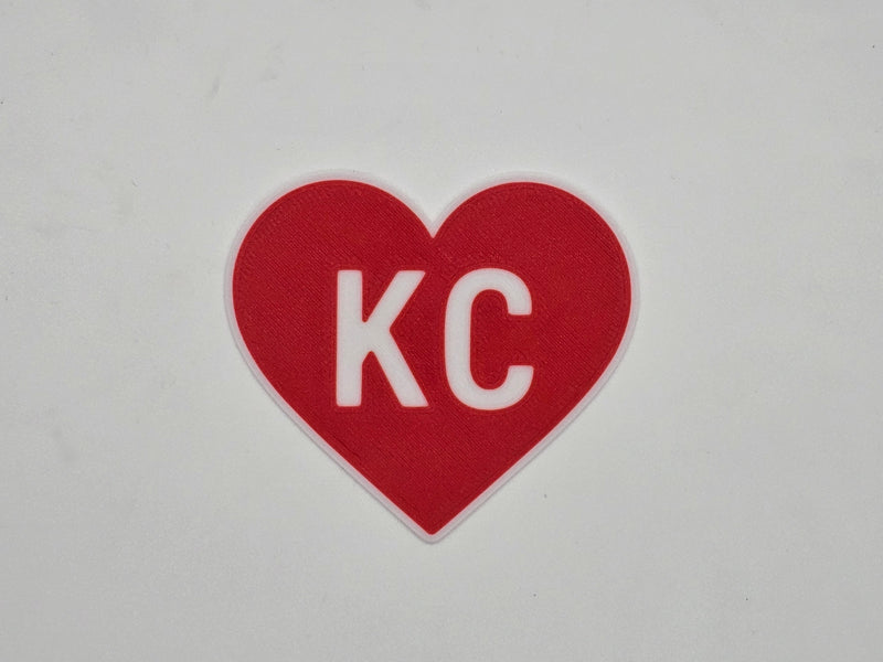 Red and white KC heart Kansas City magnet