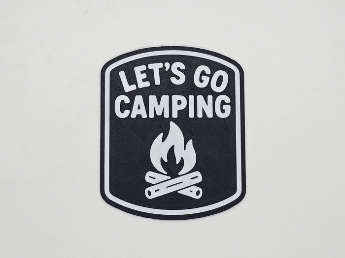 Let's Go Camping Campfire RV Magnet