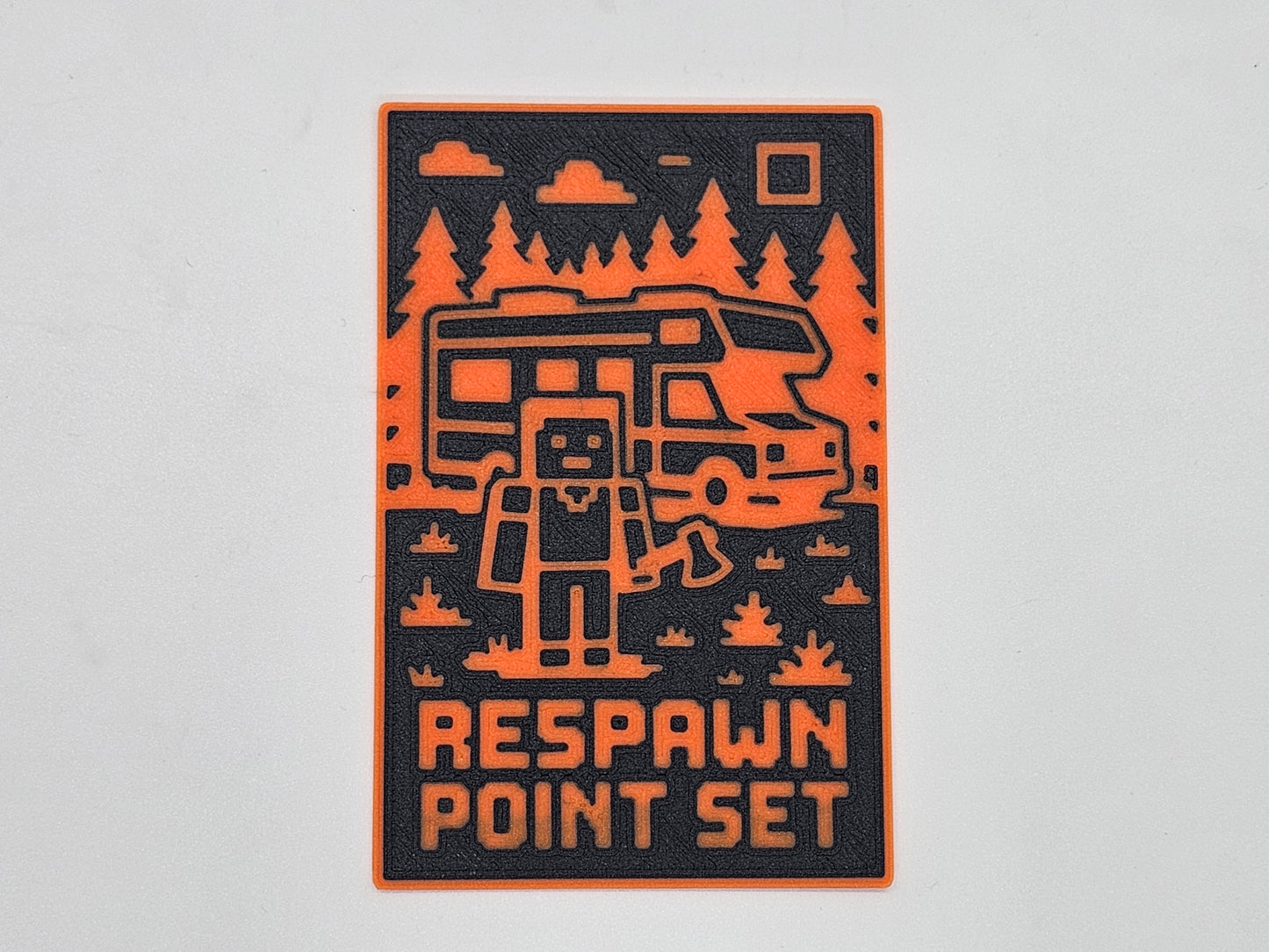 Black and orange Respawn Point Set gaming RV magnet