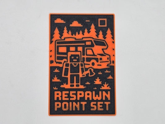 Black and orange Respawn Point Set gaming RV magnet